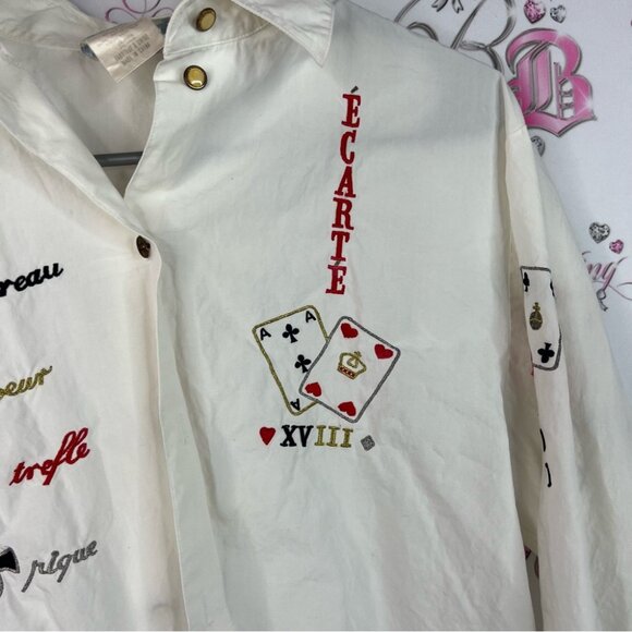 Como studio button up casino π° cards White Shirt with Red and Black Accents - Picture 5 of 8